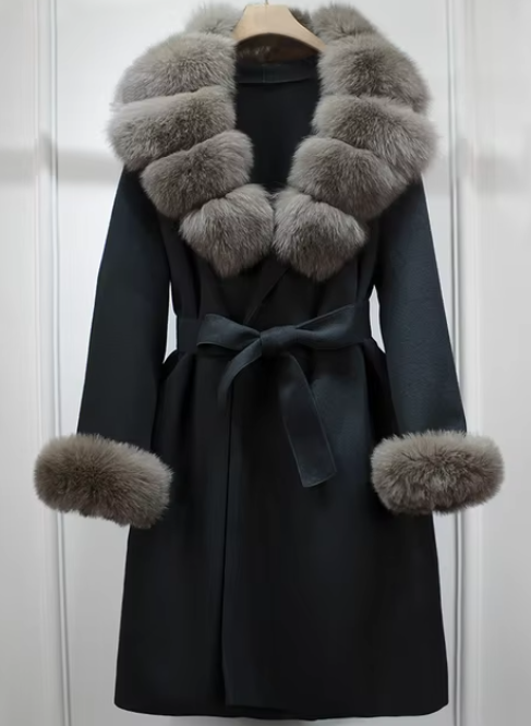 Anda Fur Coat Black Brown