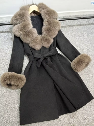 Anda Fur Coat Black Brown